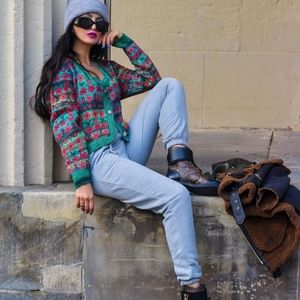 Zara knit jacquard jacket